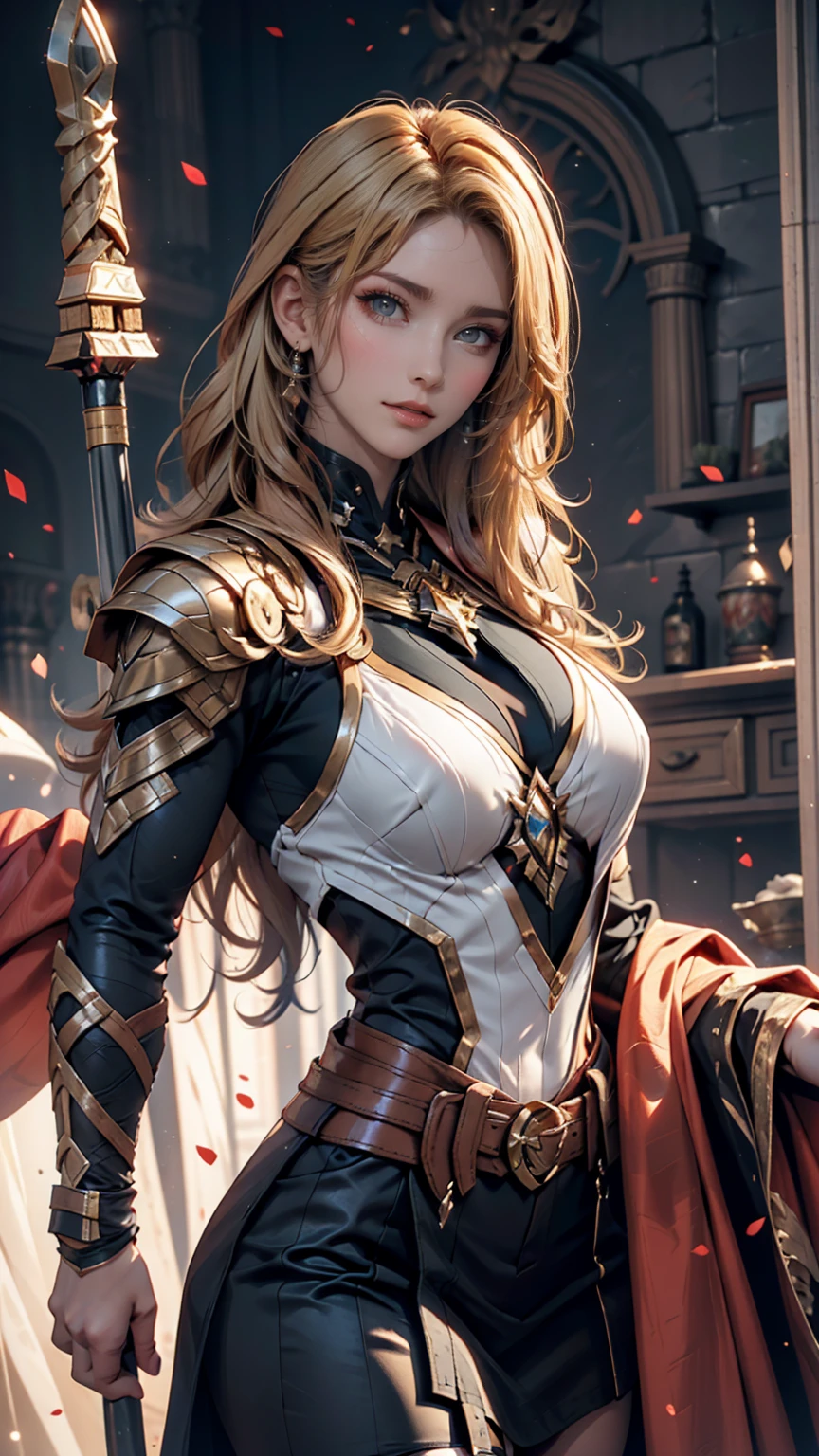 Sexy woman in white gold and pink lotus lace armor skirt, Chengwei Pan at Art Station, Jan J, Detailed fantasy art, Amazing character art, Fan Art Best Art Station, Magnificent and elaborate character art, Beautiful Armor, Highly detailed art gems, Detailed digital anime art, Art Station pixiv&#39;s artgerm, Girl in Armor, Cleavage Big Tits:1.2, (mini skirt:1,5)、Sexy proportions、Cleavage Emphasis、Emphasizing the beauty of your legs、