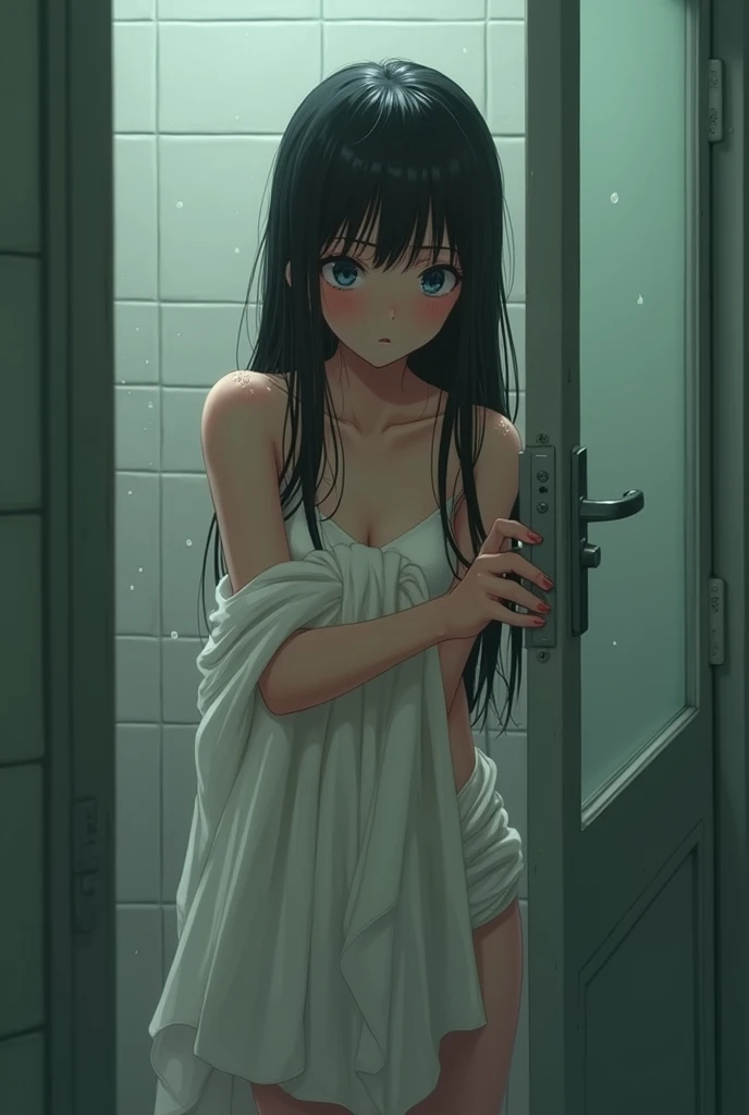 asian girl taking a shower full body