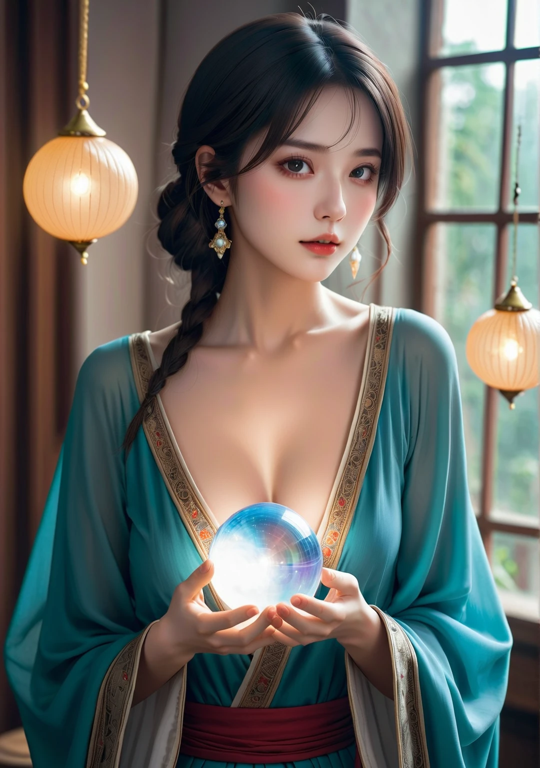 (sfw:1.5)、High resolution symmetrical images, 21 years old, Japan, Movie photo with tattoos on waist, chest and arms, Cleavage、((Close-up face:1.1))、Upper body portrait、(((Full body tattoos)))、 (Lotus tattoo)、 ((Close-up chest:1.5, Underarm, 胸のAngle from below)), Blonde braids, short hair, ((Art Nouveau)), (Ecstasy Face), (Alphonse Mucha), Small earrings, ((Darkness of the night)), Angle from below、(Anatomically correct fingers)、(Perfect body proportions)、(Natural Hands、Natural Fingers)、(Breast Goddess, Woman born from flowers, ((Round face)), Realistic Eye Size, Droopy eyes, smile,Bathed in the moonlight、Big Eyes、Droopy eyes