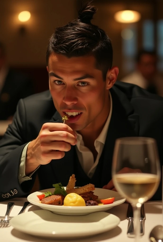 cristiano ronaldo naked in a frying pan drinking beer