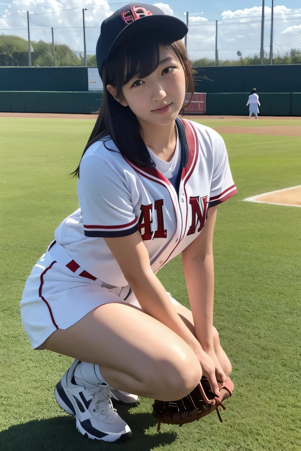 (masterpiece:1.4)、(realisitic、portlate、Raw photo、top-quality:1.5)、japanes、(1girl in、18 seconds)、beauitful face、(Real Face:1.4)、beautiful hairl、(Real Skin:1.3)、Beautiful skin、enticing、超A high resolution、A hyper-realistic、high-detail、the golden ratio、(详细的脸:1.4) 32K、athletic field、Athletics attire、Crouch start position、Sweating、In daylight、