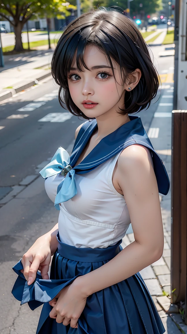 (best quality, 8k, highres, photorealistic:2.0), (solo, one girl:2.0),(photo taken using flash:1.9),(brighten up women:1.8),(ultimate beautiful girl:2.0),(shiny skin),(oily skin),(blonde hair:1.7),(short hairstyle:1.5),(cool beauty:2.0),Blush brown makeup , dark eye makeup , use pink glossy lipstick,(big beady eyes girl:1.5),(droopy-eyes girl:1.5),(blue eyes:1.5),(thin girl:1.5),(baby face girl:1.5),(sex appeal:1.3),(sweet smelling girl),(she works for low wages:1.5),(kind-hearted woman:1.5),(she has a nice smile),(woman with a happy look:1.3),(she is very sociable),(from a very poor family:1.5),(virgin girl),(She is a secret pervert.),(she covertly lewd),(she looks so erotic),(Preserve virginity for devout Christians),chuuChloe,(woman with very soft breasts),(woman fantasizing about sex),(allurement),(impressive eyes:1.5),(clean girl),(affability),(cute smile),(good personality),(puff out chest),(serious personality),(wants sex),(want to masturbate),(want to have sex forcibly),(insists on the chest),(Big nipples hard erect inside clothes),(relaxing time),(hair ornaments),(sunflower),(Private room),(compassion),(impurity),(love filled),(Changing clothes),(get horny),(sailor mercury costume play:1.5)