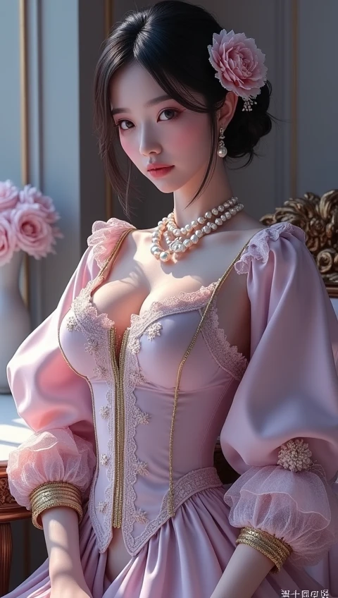 (1beautiful girl), (Beautiful girl in a princess dress:1.5), Amazing face and eyes, (extremely detailed beautiful face), (The sexiest look), (Beautiful big breasts:1.2), (Best Quality:1.4), (Ultra-detailed), (extremely detailed CG unified 8k wallpaper), Highly detailed, RAW Photos, Professional Photography, a scene from a movie,