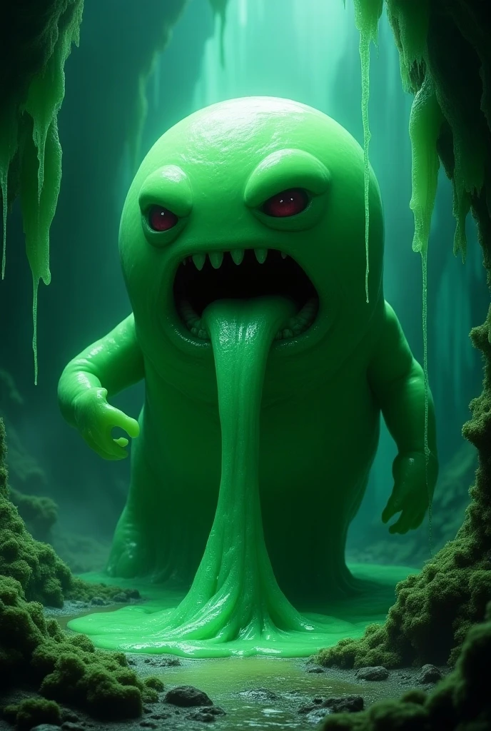 A slime monster inside the sewer