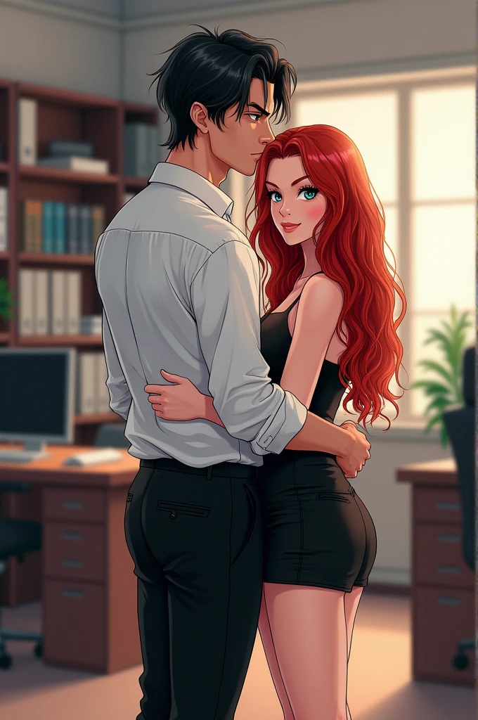 Red-haired men and red-haired women. The vagina is bare and unclothed.