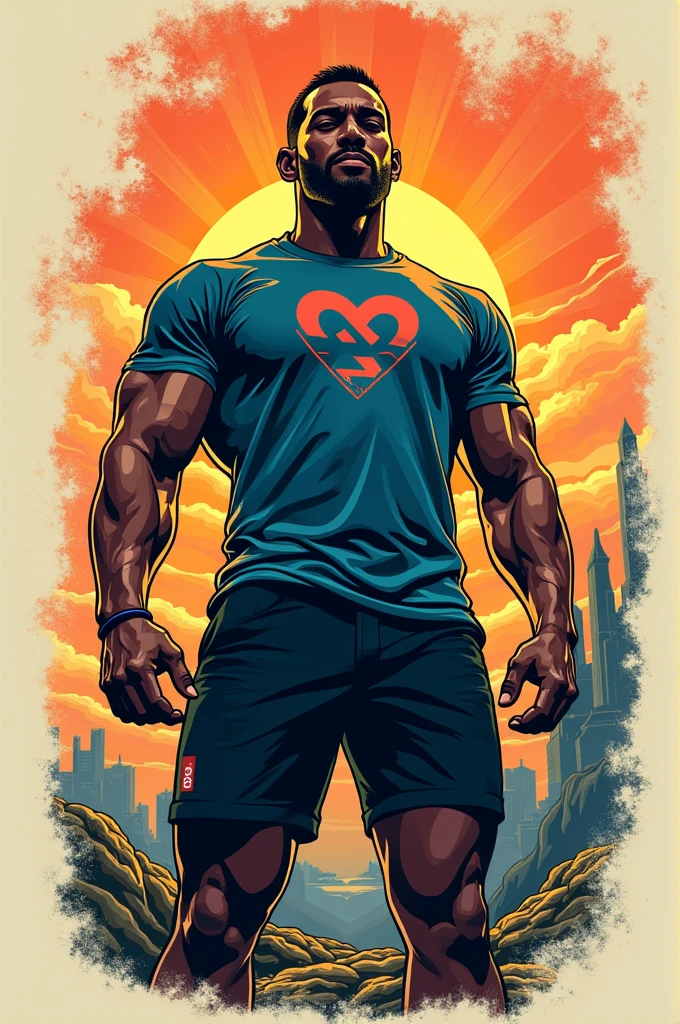 A tall, muscular man(mtu:1.2),Short black hair,Wearing a black T-shirt, 8K, Super detail, ccurate, Best quality