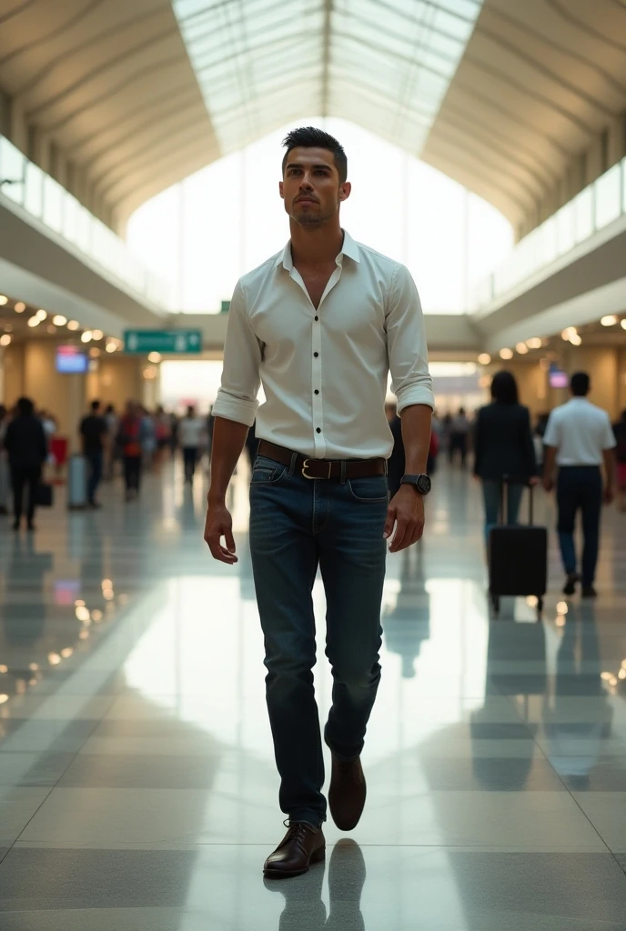 Cristiano Ronaldo in Algerian airport houari boumadiane