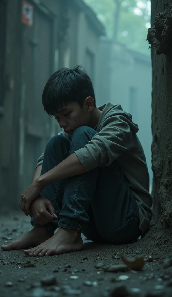"A boy kneels on the ground, tears streaming down his face as he reaches out to a girl walking away from him. The girl, appearing indifferent or detached, continues to walk away, leaving the boy in a state of despair and "A boy kneels on the ground, tears streaming down his face as he reaches out to a girl walking away from him. The girl, appearing indifferent or detached, continues to walk away, leaving the boy in a state of despair and longing."