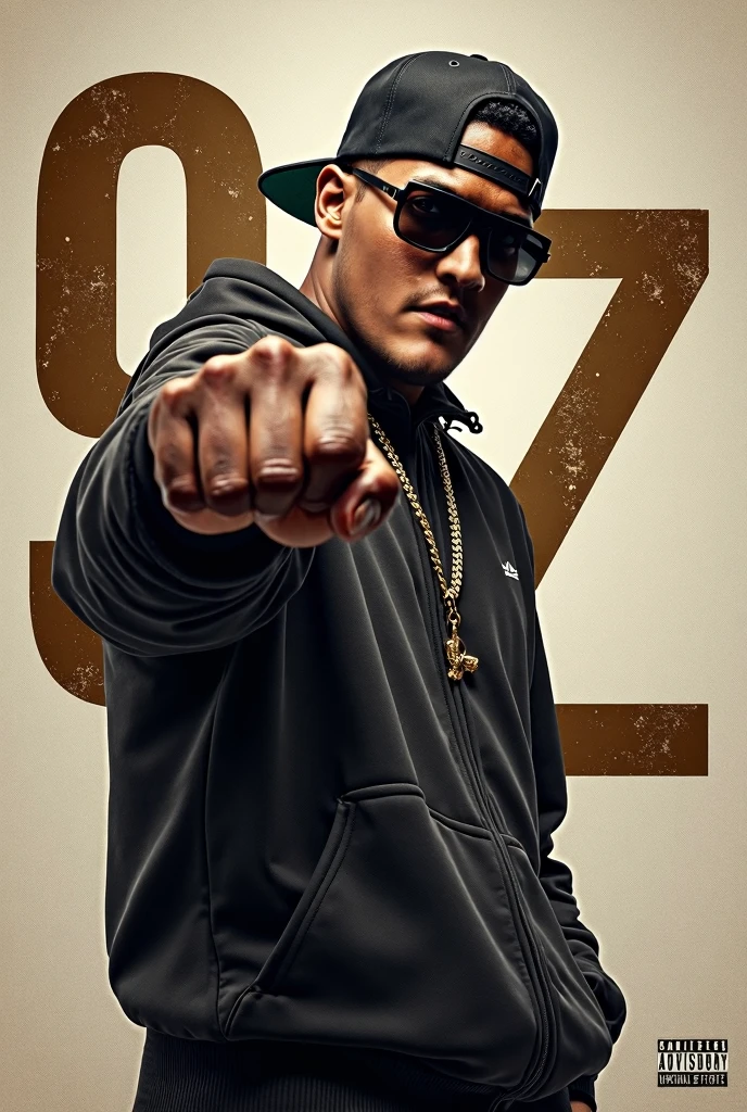 Create a rap album cover entitled 9Z by Didier Kalach the rapper is a ...