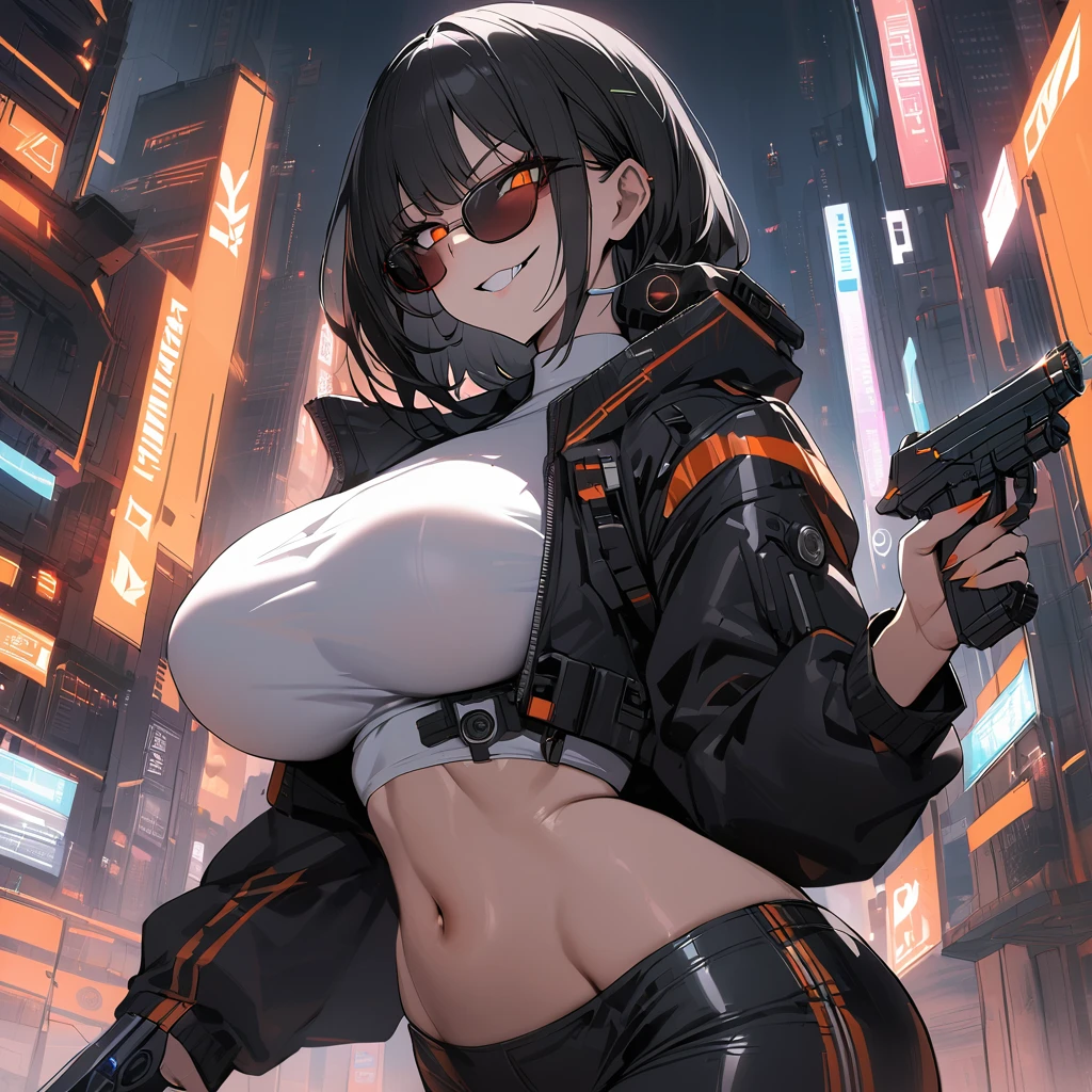 Silent hill city, fog, ((huge boobs)), ((huge hips)), darkness woman black hair, transparent tank top, corset, skirt, belt, pantyhose, fog, strong stance, moon, (nuclear explosive background), sweaty glow body, katana