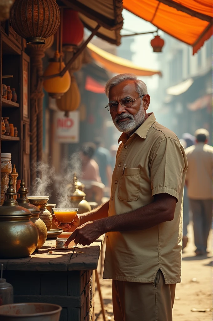 Make a Bangladesh man sell tea with more customer 