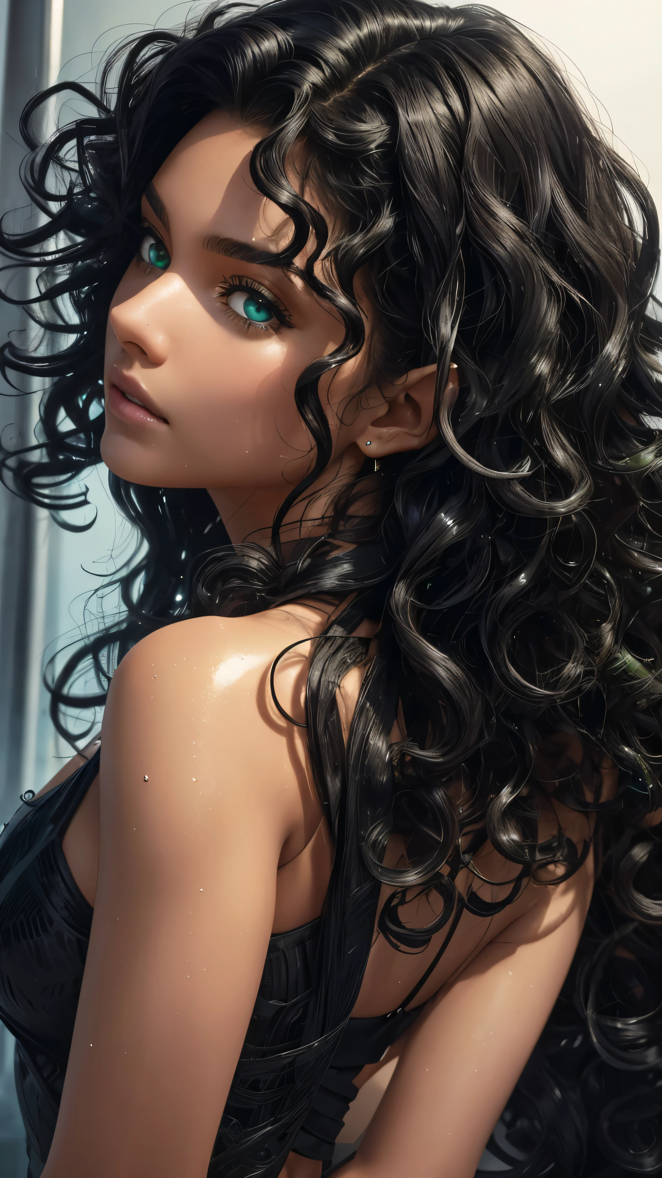 Close-up of an improved masterpiece:1.5)0.9],(Messy jet black curly hair
Some things are just between you and me.
Made G.M
Remix
Prompts
Copy
Close-up of an improved masterpiece:1.5)0.9],(Messy jet black curly hair:1.1) (green eyes:1.2) (brown skin:1.0) (Torn iris:1.0) (Hard and dangerous traits:1.1) (thick lips:0.9) (military character appearance 1.2) realistic.

INFO
 ." detailed eyes, detailed face, detailed hands, full body, wet hair, elf woman, 