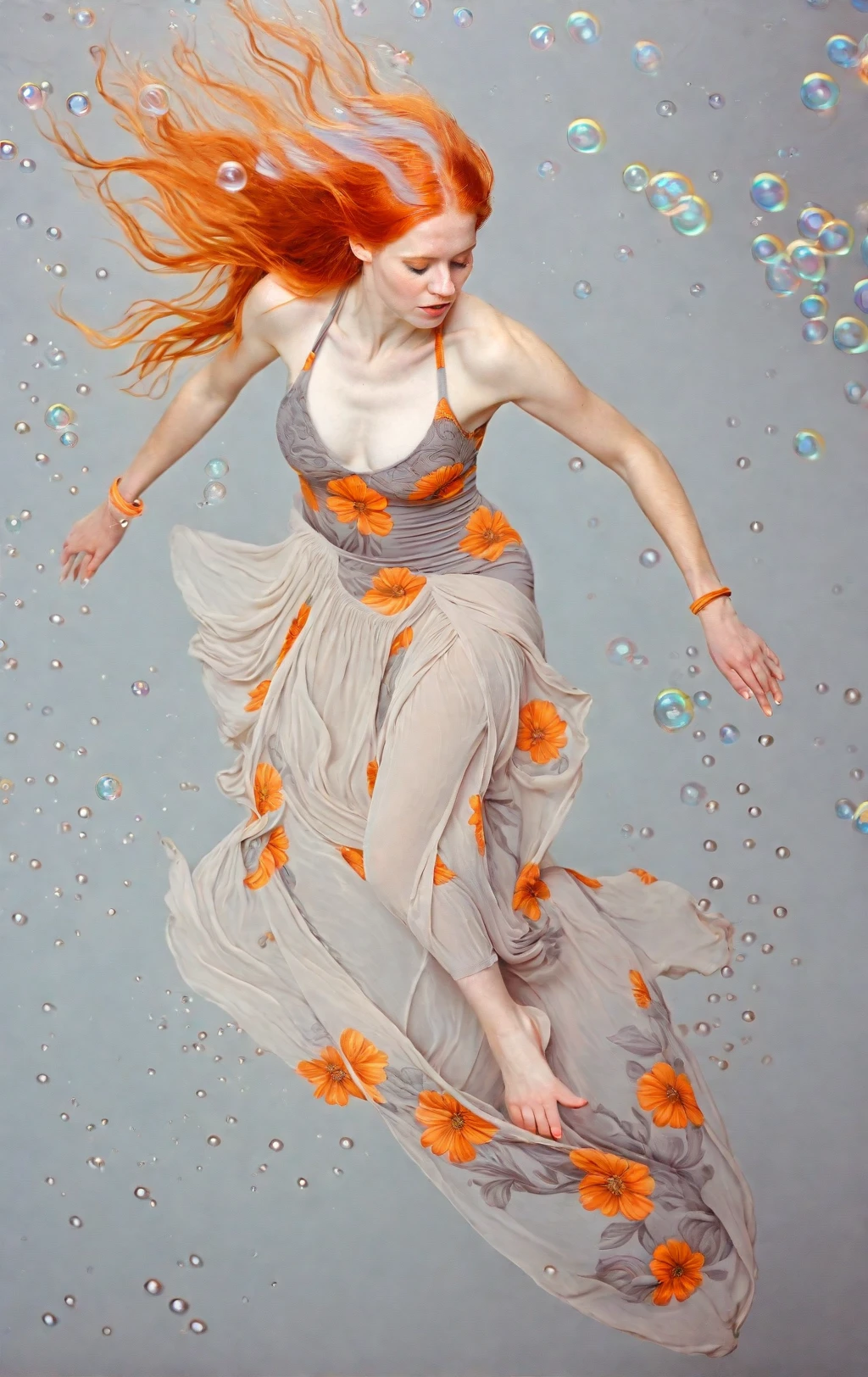 (masterpiece, best quality:1.2), (Super detailed),(Enlightenment), wallpaper, The original,
1 girl, messy white hair, spaghetti straps, white dress, bare legs, barefoot, arm, space, Earth background, Low Earth orbit, full body lesbian,
,(Surrounded by colorful splashes and polka dots),Colorful bubbles,(shining)