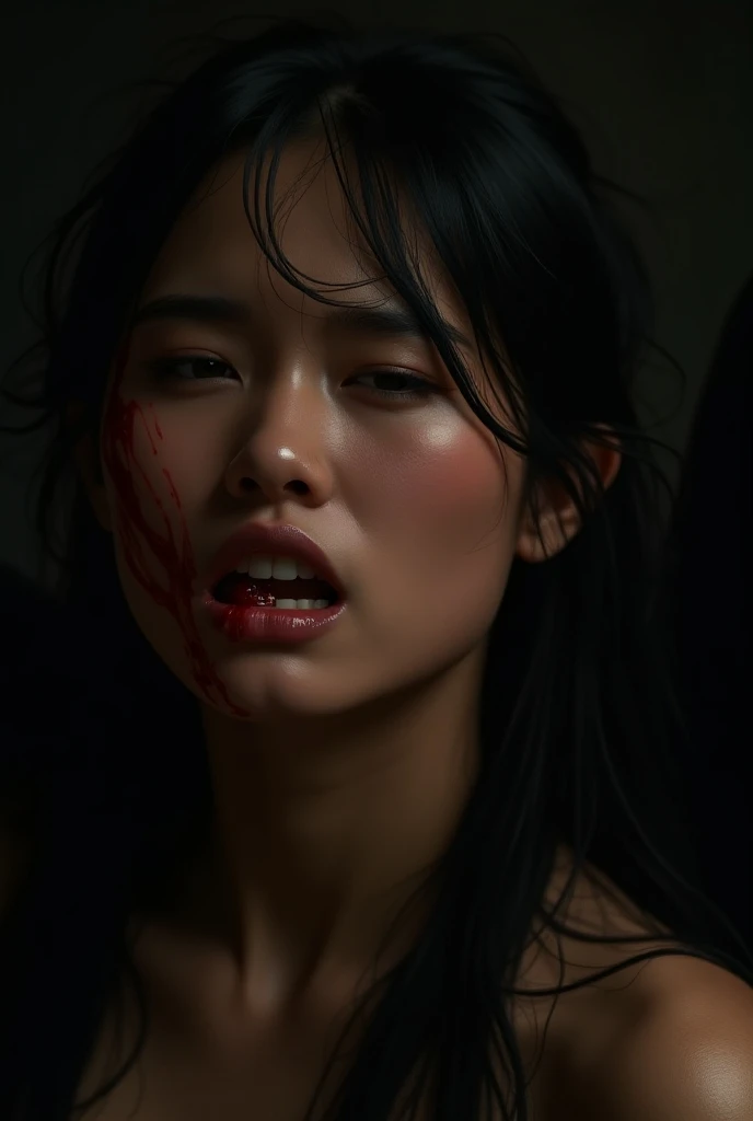 (masterpiece, highest quality:1.2)、girl、(squat)、(leaning forward)、(bra)、(sex:1.3)、(eyes half closed)、(large tears)、(lots of drool:1.3)、The body shakes violently、((Hasselblad Photos))、[:(detailed face:1.2):0.2]、