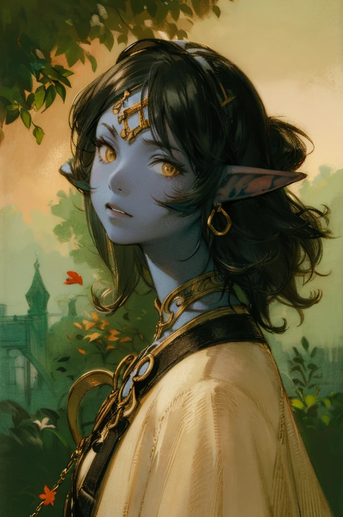 ((ultra detailed, masterpiece, best quality))
<lora:AvatarNeytiri:0.9>
AvatarNeytiri, 1girl, solo, black hair, yellow eyes, blue skin, pointy ears, jewelry, earrings, walking in a serene Japanese park with cherry blossoms, yukata, and a hair ornament