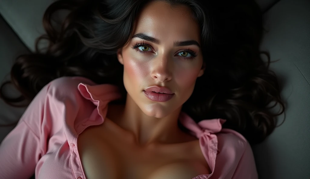 Very detailed, Seductive erotic women are sweating, The chest is covered with rose pedals., (busty, rosa/For the blue), Face centered, Focused face, Intricately detailed eyes,