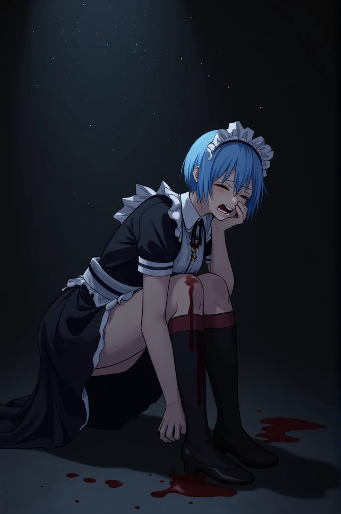 score_9, score_8_up, score_7_up, source_アニメ, 1girl, 1monster, Dungeon, smile, embarrassed, open mouth, blush, looking at viewer, squatting, uncensored, open legs, spread legs, holding penis,Detective Naoto、Blue Hair、blue eyes、Large Breasts、, short hair, nipples, wedding dress, open clothes, gaping pussy, cum in pussy, after sex, spread pussy, pussy, garter, lace trim, elbow gloves, hair ornament, bridal veil, thigh highs, skindentation, heels, jewelry, earrings, bracelet, monsters out of frame, large penis, monster penis,