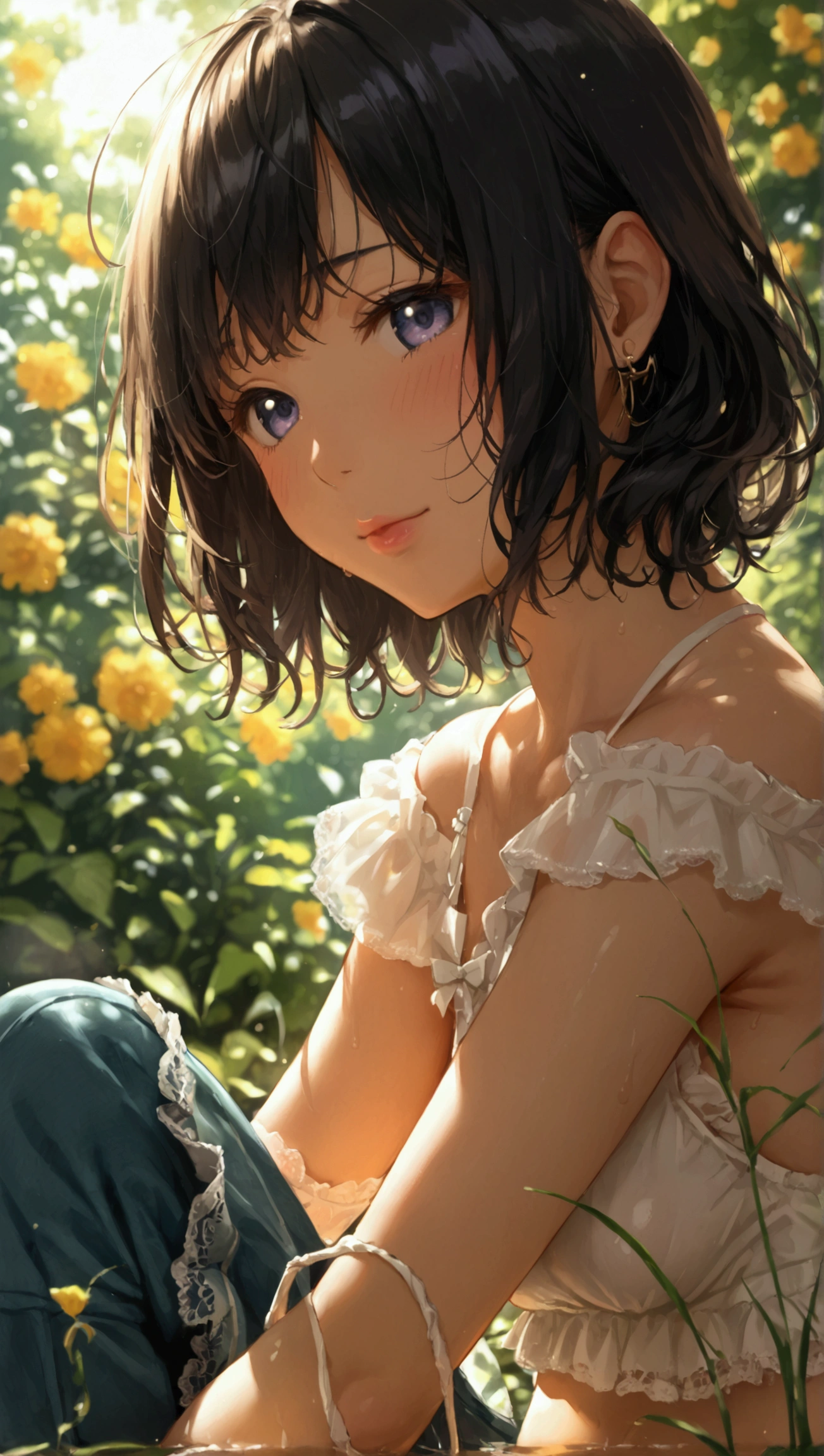 arte de anjo, todo mundo pula, sorri, alegria, Paradise, Amor, Jardim de flores, felicidade, Luz, deixar