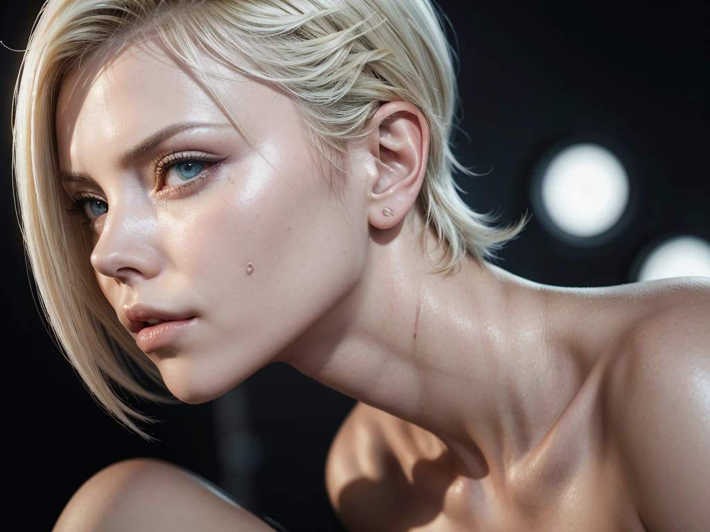 A young woman with a short silver pixie haircut, her tongue out, covered in cum and semen, extremely detailed, hyperrealistic, 8k, photo-realistic, studio lighting, beautiful detailed eyes, beautiful detailed lips, extremely detailed face, long eyelashes, sensual, erotic, provocative, adult content, mature