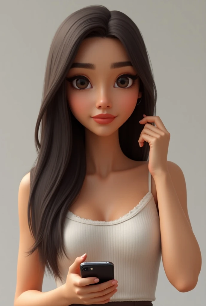  bangladeshi girl, oval shape face, smile, attractive eyes, tight dress, attractive breast, standing, 3d render