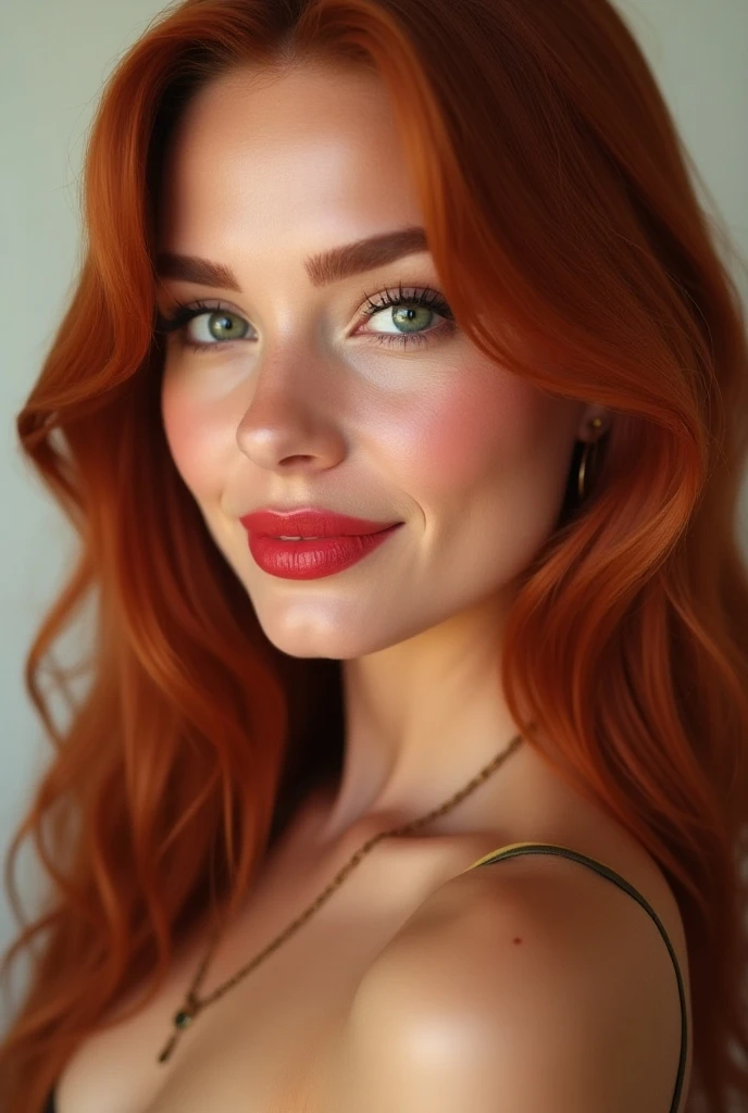 red girl on white background