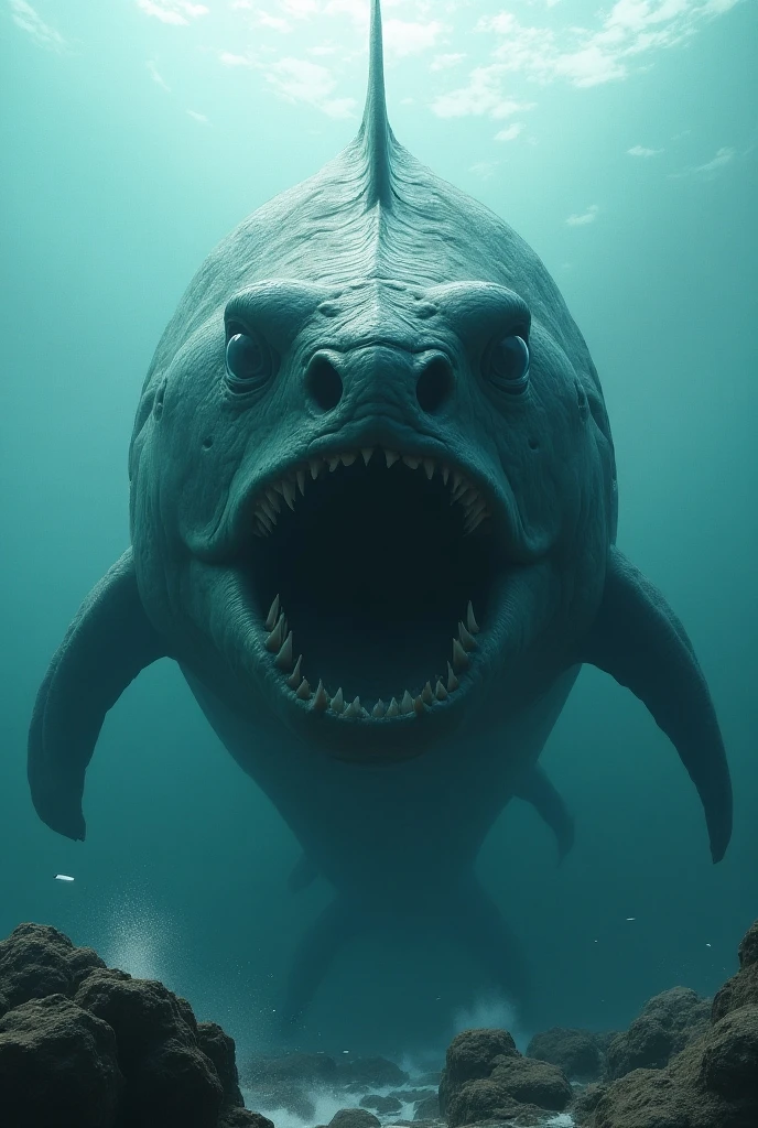 巨大なfish、Sea、Diver、Scared、fear、Very big、Giant monster、fish、fish類、物Very bigfish、