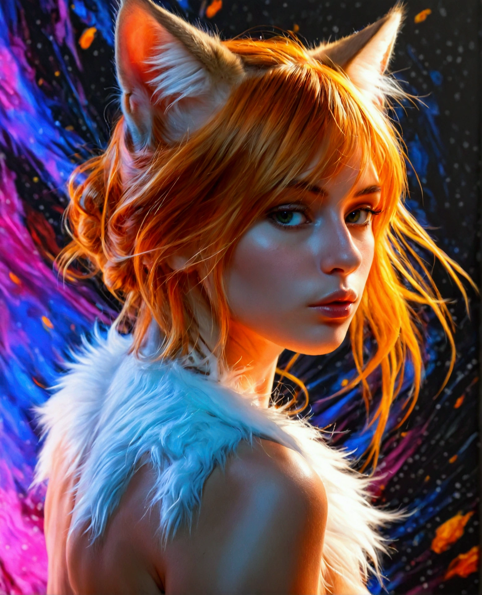 A fantasy woman-cat hybrid, large female buttocks, female breasts, four paws, fur, cat-like face with human features, (best quality,4k,8k,highres,masterpiece:1.2),ultra-detailed,(realistic,photorealistic,photo-realistic:1.37),fantasy art,highly detailed face, detailed anatomy, detailed texture, intricate details, dramatic lighting, cinematic composition, dynamic pose, vibrant colors, oil painting style