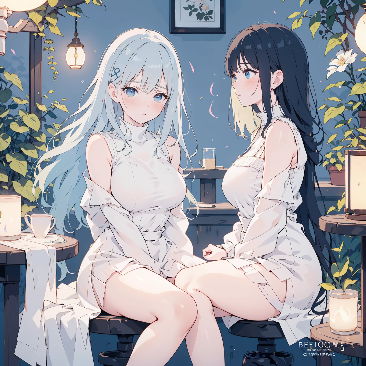 Deux filles qui s'embrasse