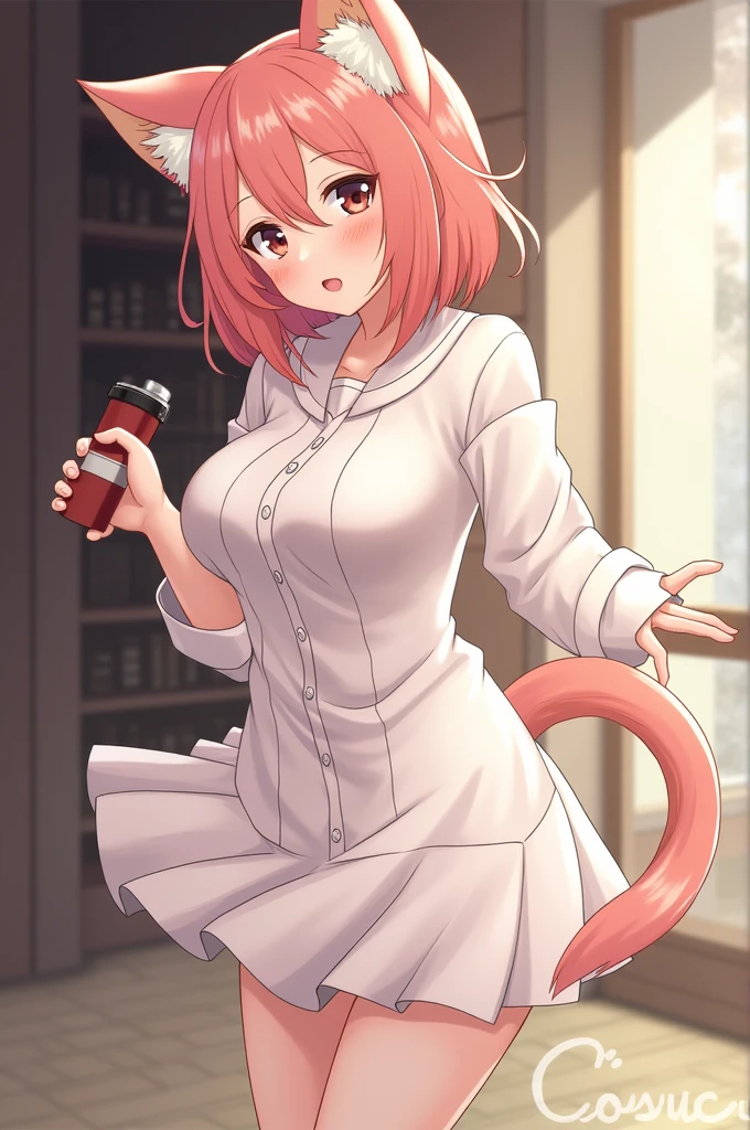 (DrPussyCat:1), 1girl, cute, (furry female, huge breasts, cat tail, cat girl:1), (underwear, labcoat, thick thighs, panties:1.2), looking at viewer, curvy, smile, :D, from below, (cute pose:1.2), curvy, sexy, modeling, from side, breast focus,
(detailed ladscape, laboratory:1.2), (background:1.2), (dynamic_angle:1.2), (dynamic_pose:1.2), (rule of third_composition:1.3), (dynamic_perspective:1.2), (dynamic_Line_of_action:1.2), solo, wide shot,
(masterpiece:1.2), (best quality, highest quality), (ultra detailed), (8k, 4k, intricate),(full-body-shot:1), (Cowboy-shot:1.2), (50mm), (highly detailed:1.2),(detailed face:1.2), detailed_eyes,(gradients),(ambient light:1.3),(cinematic composition:1.3),(HDR:1),Accent Lighting,extremely detailed CG unity 8k wallpaper,original, highres,(perfect_anatomy:1.2),
<lora:DrPussyCat_character-20:0.8>