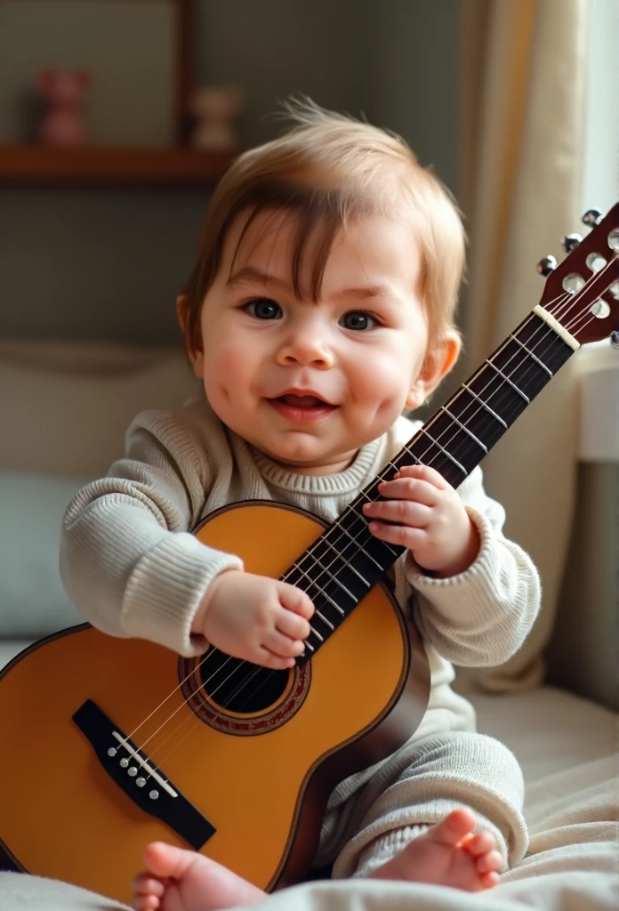 HD Baby holding a guitar 