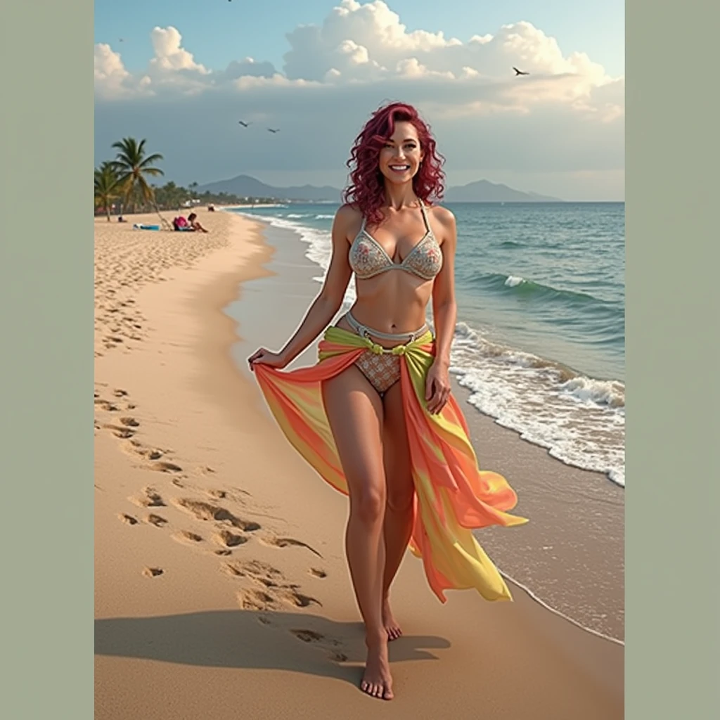 (Best quality, masterpiece, ultra high res), woman, Looking over the shoulder pose, colorful photography, highly edited, immense colors, after effects. full body shot, very detailed