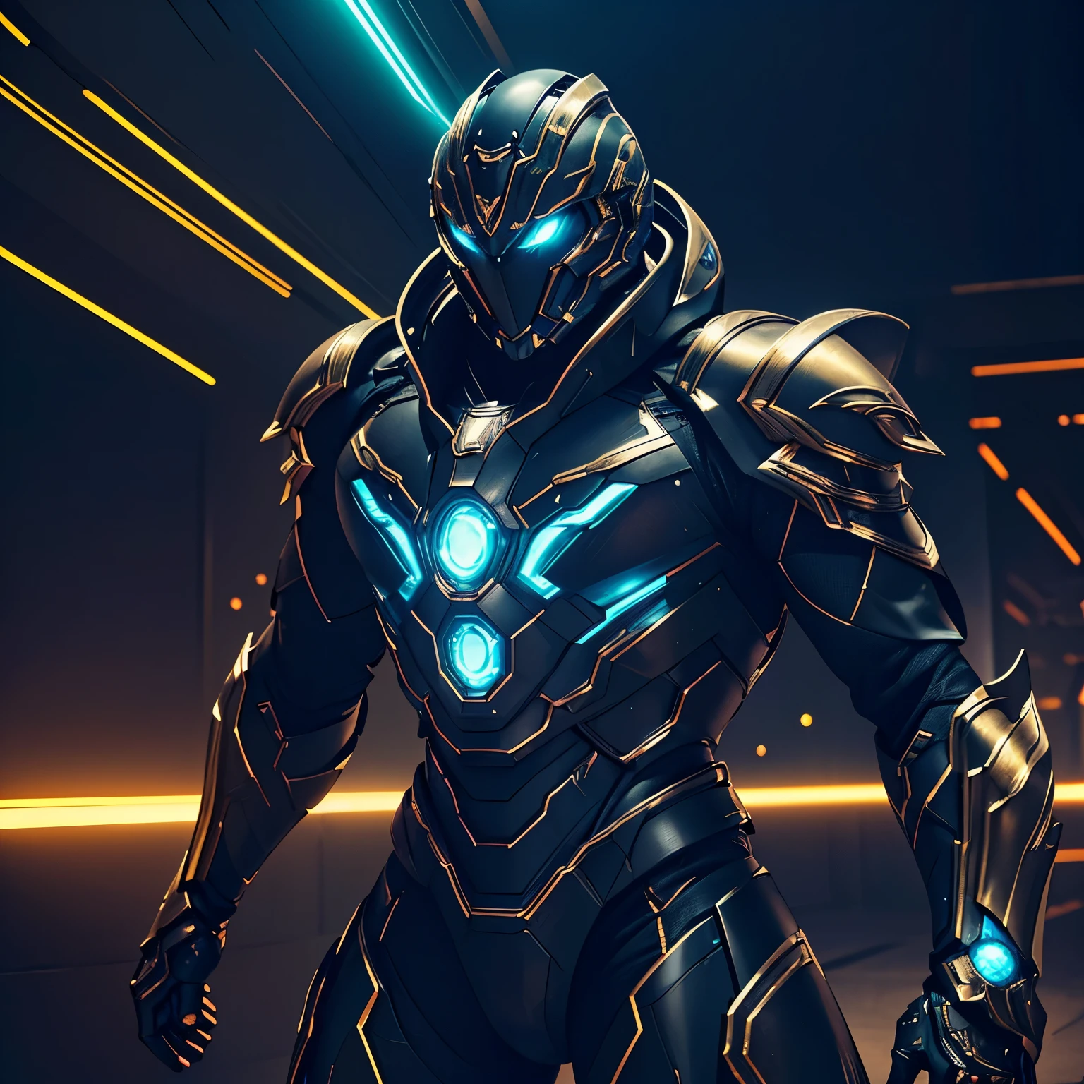 A group of powerful heroes in futuristic metallic armor, cinematic pose, dynamic action scene, dramatic lighting, cinematic composition, highly detailed, intricate mechanical designs, glowing energy effects, vibrant colors, epic sci-fi, (best quality,4k,8k,highres,masterpiece:1.2),ultra-detailed,(realistic,photorealistic,photo-realistic:1.37)