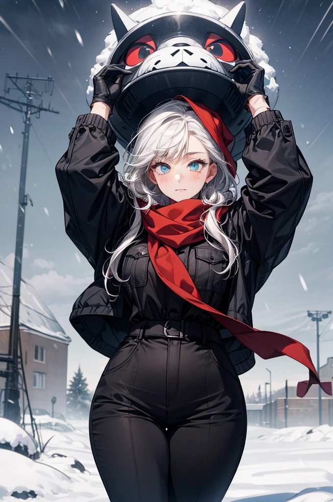 <lora:onech:1>onech,white hair, blush,   standing,winter clothes,closed coat, fur-trimmed gloves, fur-trimmed legwear, fur hat,
snowing,  night,cold,from below, 
 <lora:clothing details_v1.2_1_AD:-2> <lora:speech_bubble_v1:1>spoken blush