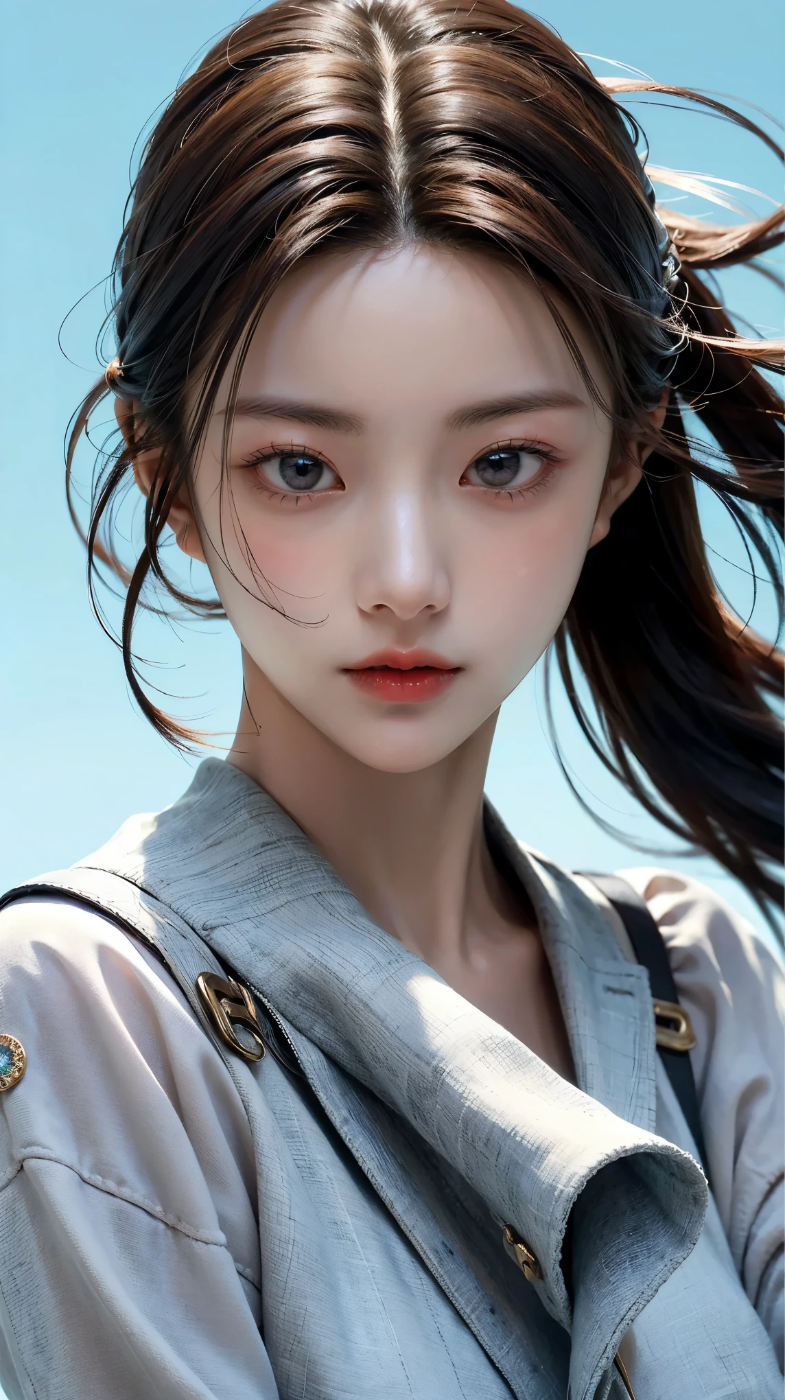 (masterpiece), (top class), (highly detailed), (illustration), (1girl), looking at the viewer, (interview), beautiful detailed eyes, delicate and beautiful face, floating, (high saturation), (shining), blue sky, bright and beautiful face, the skin is young and radiant, fair and radiant, the best appearance, very beautiful, big eyes shine with transparent sky blue light, beautiful and wonderful beautiful girl,