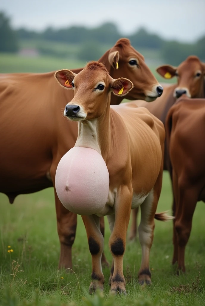 Young daughter drinks from mothers udder, mother just transformed into a cow with huge breasts, horns udders and crotchboobs, both are in a field with sexy girl cows, daughter and mother are half cow half girl