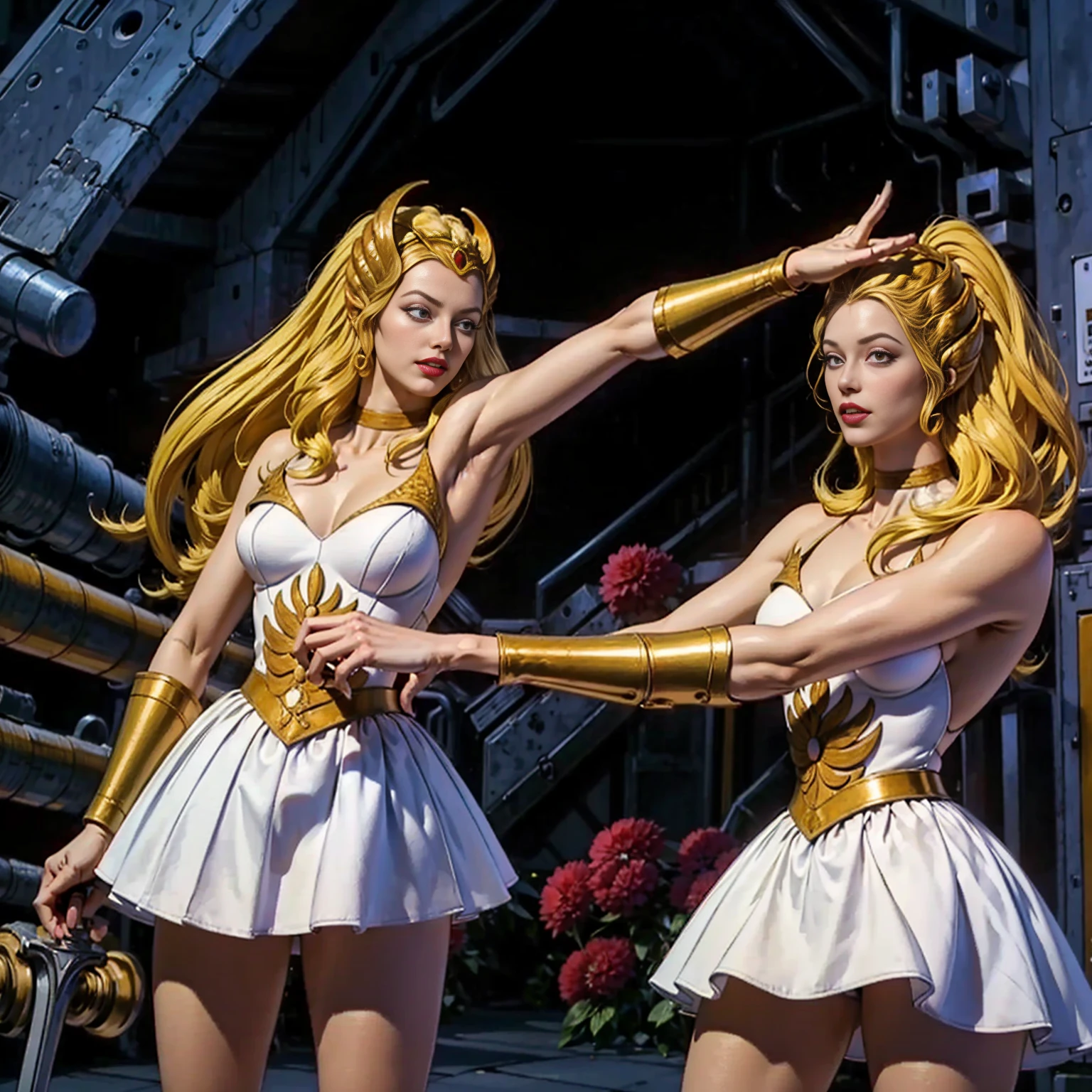 NSFW, Marble statue on the water (woman's) Sailor Moon, stone statue of Sailor Moon, Long limbs with good proportions, beautiful big breasts, Marble case, gold patterns on the body, big anime eyes, tmasterpiece, breath taking, Viewer, Full growth in the frame, Long white hair, gray hairs, Two bundles on the head, Odango hairstyle, The statue is decorated with gold, The Dark Cave, Spotlights, High contrast, Masterpiece, Highest Quality, The best picture quality, Cinematic lighting, photo-realistic