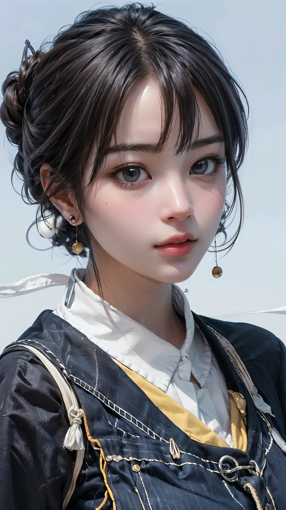 (masterpiece), (top class), (highly detailed), (illustration), (1girl), looking at the viewer, (interview), beautiful detailed eyes, delicate and beautiful face, floating, (high saturation), (shining), blue sky, bright and beautiful face, the skin is young and radiant, fair and radiant, the best appearance, very beautiful, big eyes shine with transparent sky blue light, beautiful and wonderful beautiful girl,