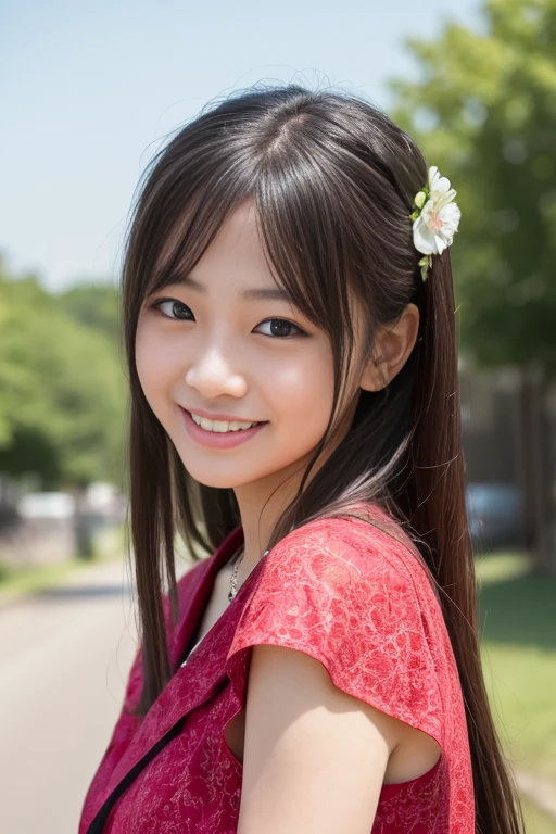 1 girl, Tokyo Street,night, Streetscape,City lights,Upper Body,close,smile,, (8k, RAW Photos, Highest quality, masterpiece:1.2),(Realistic, photo-Realistic:1.37),