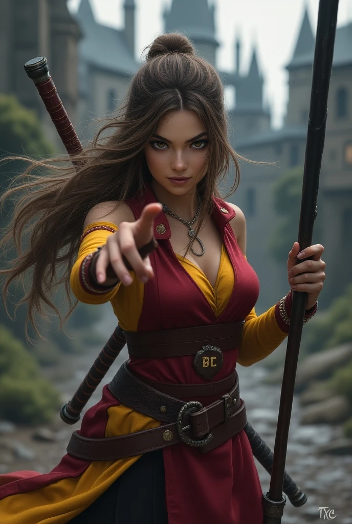 Elizabeth Olsen is a Jedi, from star wars, using a lightsaber, jedi clothes, in a temple, eye detailed, perfect eyes, blye eyes, hand detailed, ultra detailed