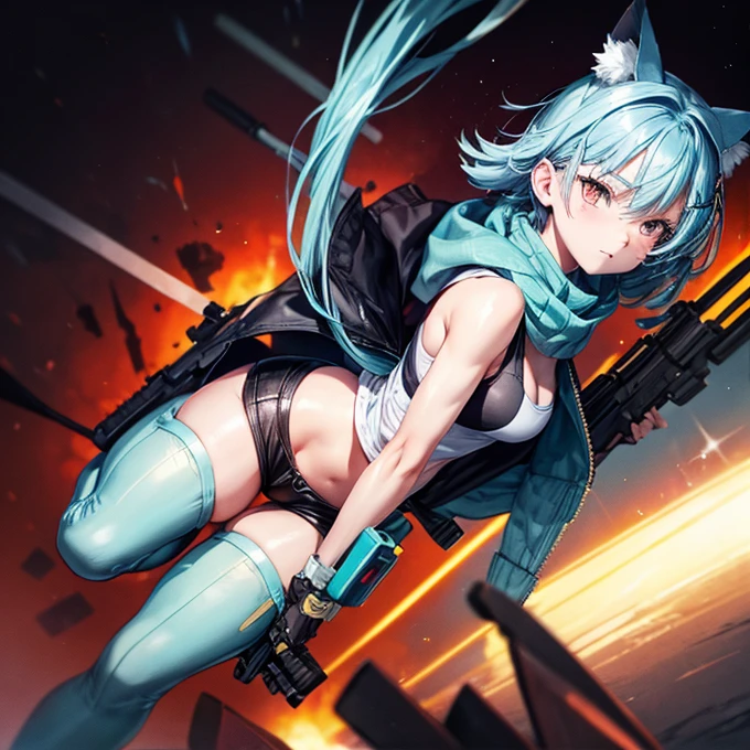 extra detailed face、 A detailed eye、natural hand、 Lower breast、SF Cockpit(Analog Meter、Digital Meter)、low angles、Navel Ejection、Shoulders exposed、head-mounted displays、Tank Tops(Spacious)、Random hair color、Hair in one eye、Hair covering one eye:1.5、Navy salute(Right hand)、I'm having a good laugh、Moe Sleeve、Full-body coveralls(Breakdown、A different color from hair)、Safety shoes、Transverse breasts、Anime style、Tactical Vest、Turn your butt to the viewer、Facing backwards