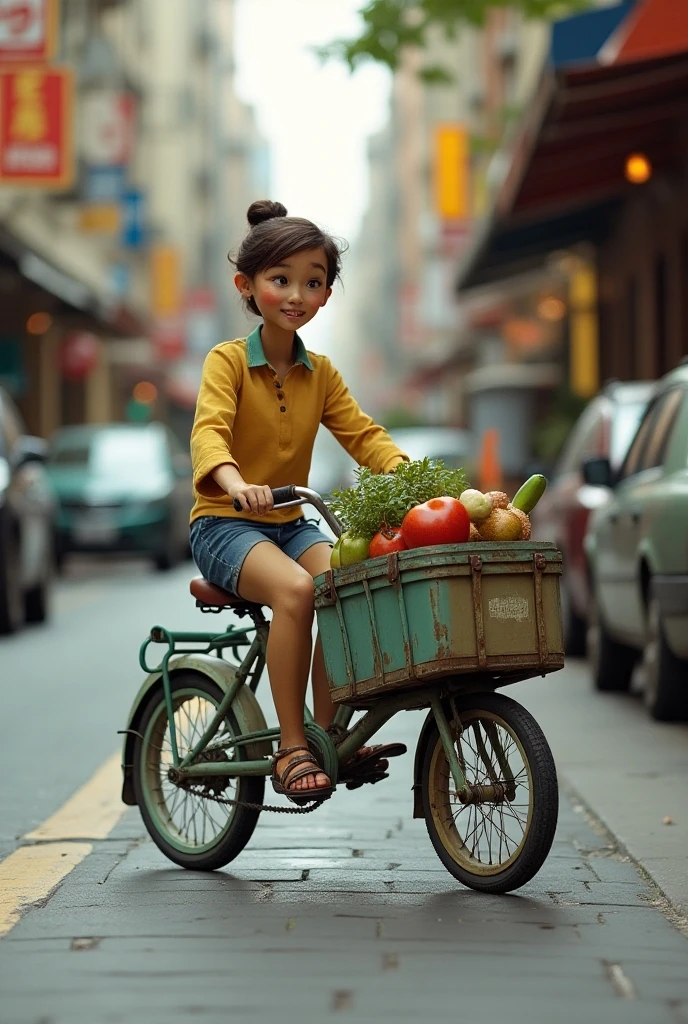 Date: 2012
Country: Argentina
Description: On a sun-soaked Argentinian street, a teenage Argentinian girl rides a vintage bicycle with a basket of flowers, her vibrant pastel dress contrasting with the muted tones of the cityscape. Meanwhile, an adult Argentinian chef passionately prepares traditional empanadas at a street food stall, adding a touch of culinary artistry to the neighborhood.