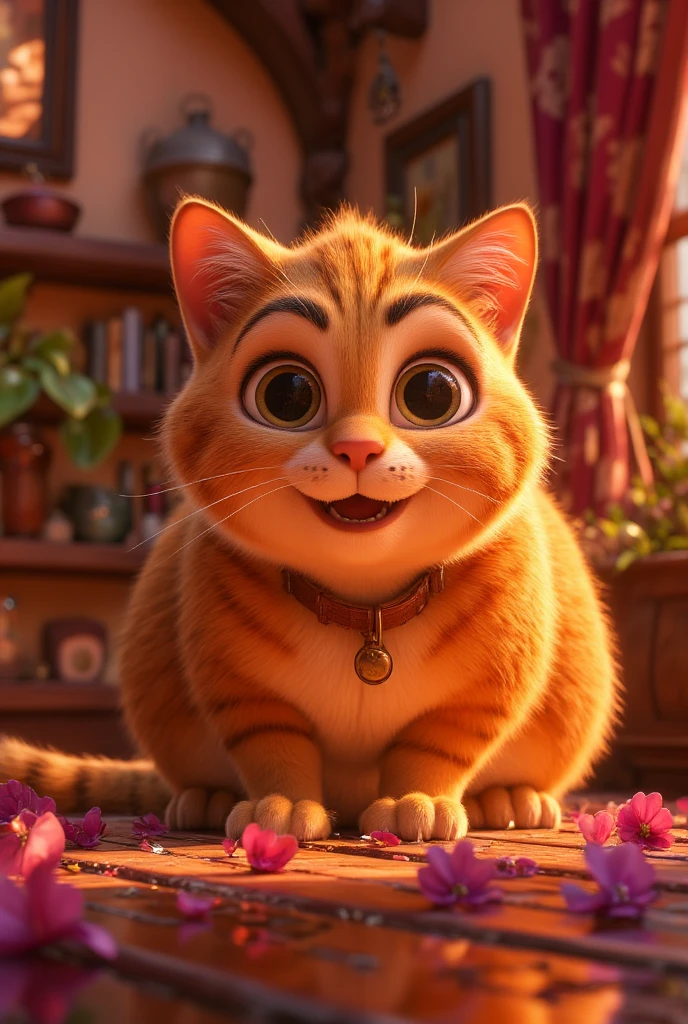 by Pixar,A cute fat cat,orange cat