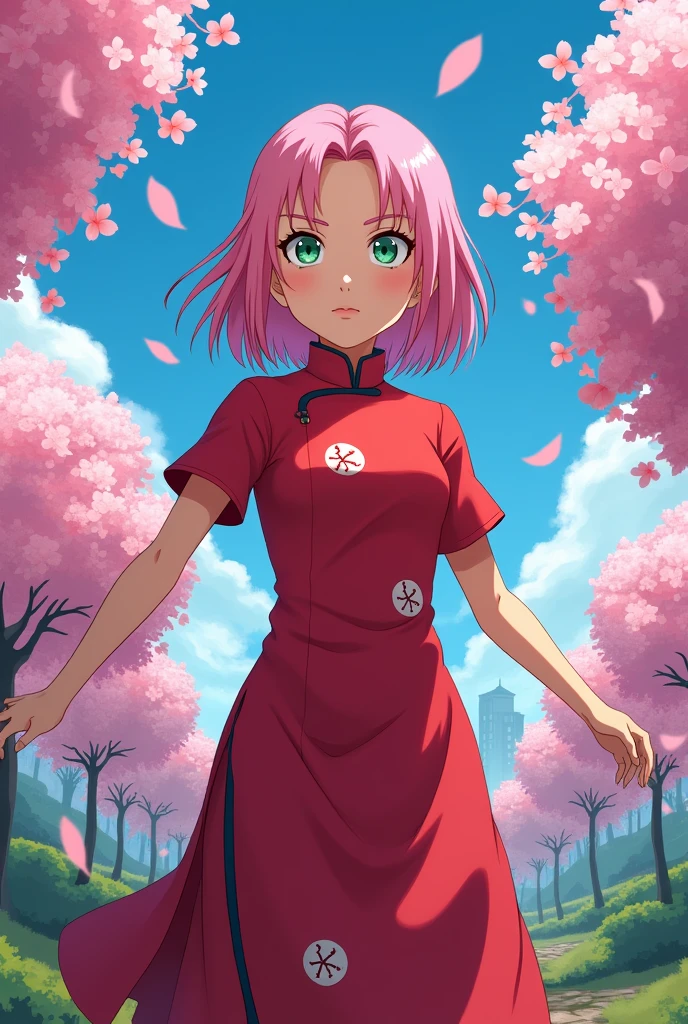 Sakura haruno movie poster in cartoon style