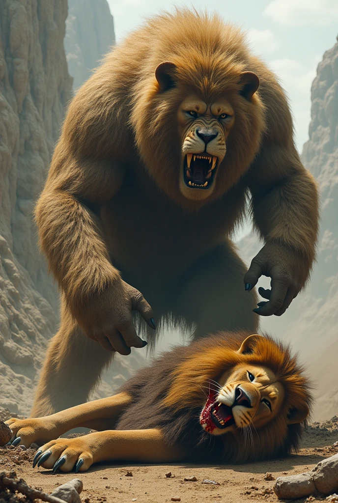 Lion, female, young monkey, anthropomorphic monkey, anal penetration, anal sex, looking pleasured, mouth open, panting, tongue out, (by Taran Fiddler), (by Chunie), (by Darkgem)
