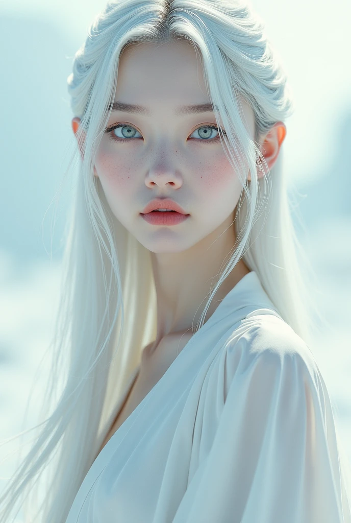 1girl, ((upper half body, narrow waist, waist, girl, white hair, long hair, black eyes)), (front view, from front), looking at viewer, Best quality, masterpiece, ultra high res, (photorealistic:1.4), 8k, clean, (incredibly absurdres, ultra-detailed,CG ,unity ,8k wallpaper), (detailed face :1.4),(beautiful detailed eyes :1.2),(detailed hair), light on face, cinematic lighting, perfect face, lips, adult, solo, Pink Sheer Dress, See Through, (( white skin, real skin, middle_breasts))
