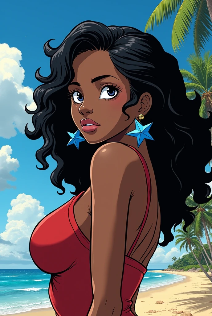 there is a woman in a bikini and colorful wig, epic 3 d oshun, black Princesa Africana, dark skin female deusa of love, stunning Princesa Africana, deusa. Detalhes extremamente altos, Princesa Africana, jovem mulher negra, mulher jovem negra, Rainha africana, sedutor. altamente detalhado, bela arte digital, 4k altamente detalhado digital art, beautiful deusa