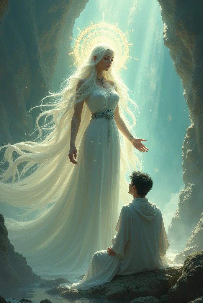 man meet goddess