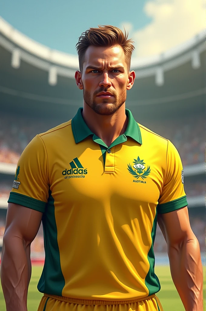 Poster Designs 90% green and 10% gold rugby player, Digital Art, photo realistic, wearing short white rugby pants. running to score try