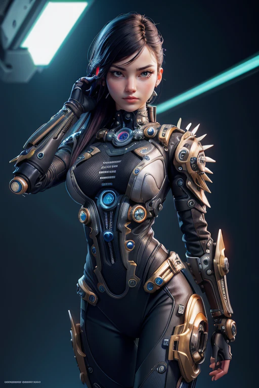  Woman futuristic costume , cyberpunk, magnificent anatomy ,  Dynamic Pose , face to the camera,  gears and bolts ,  mechanical engineering ,  composition epic character,  Natural lighting,  sharp focus,  ultra resolution , bottomless. 