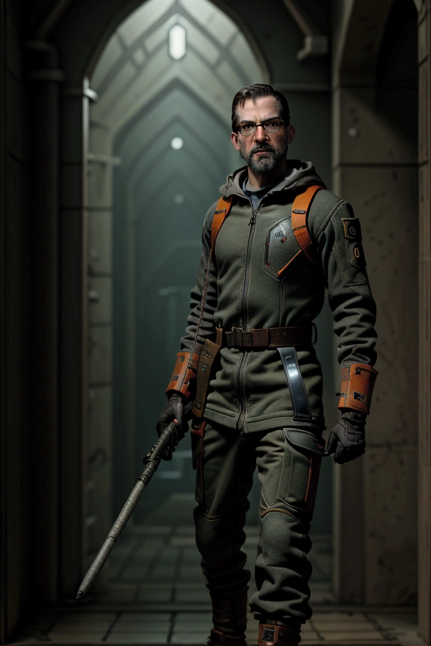 Gordon Freeman in the Citadel with a crowbar in his hand  